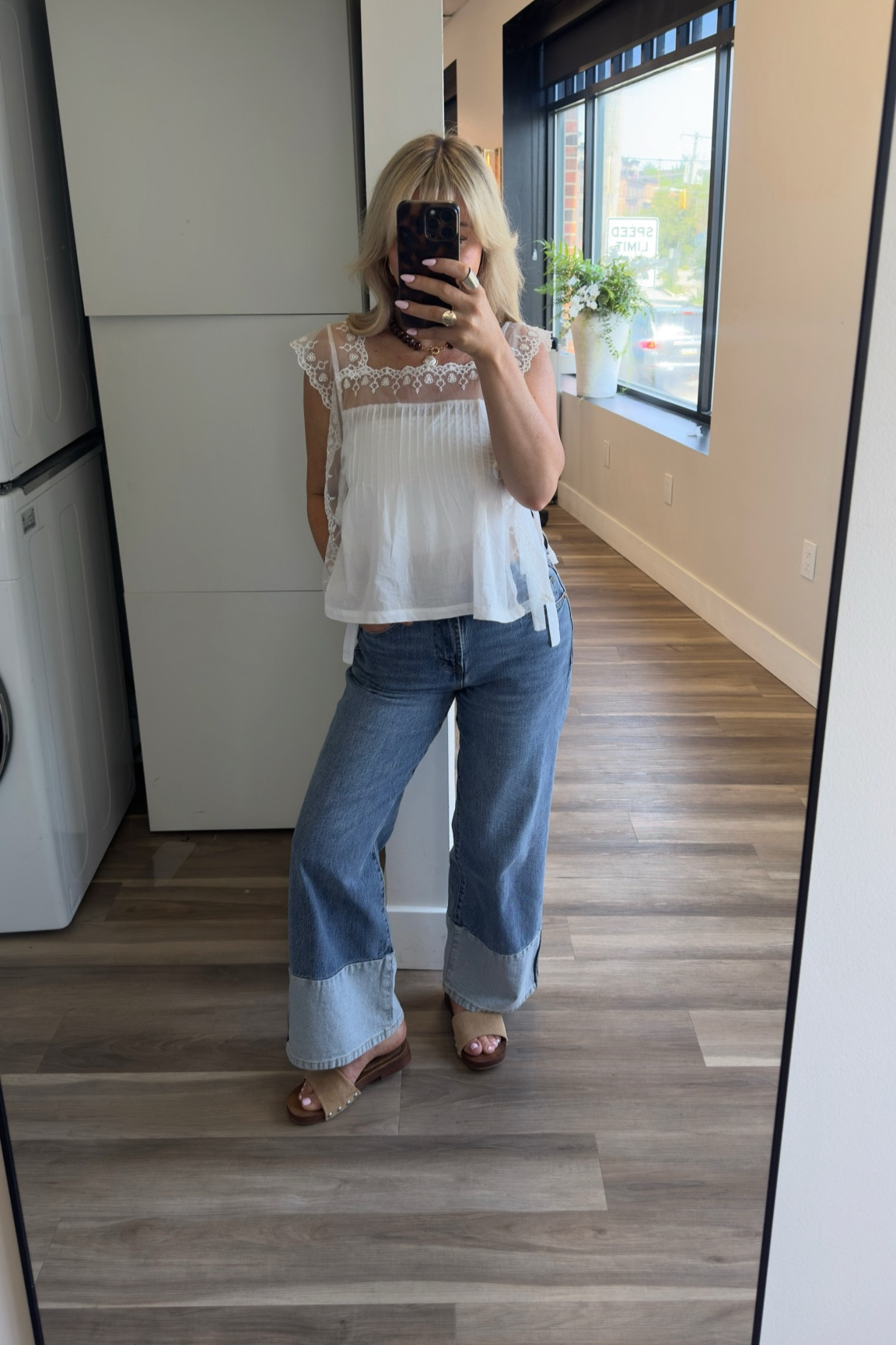 White lace tie tank size small
Revolution jeans size 4
Slip on studded sandals size 7 

#LTKdayinmylife #LTKBeauty #LTKootd