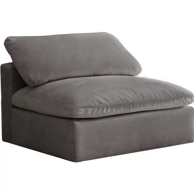 Meridian Furniture Cozy Gray Velvet Modular Armless Chair | Walmart (US)