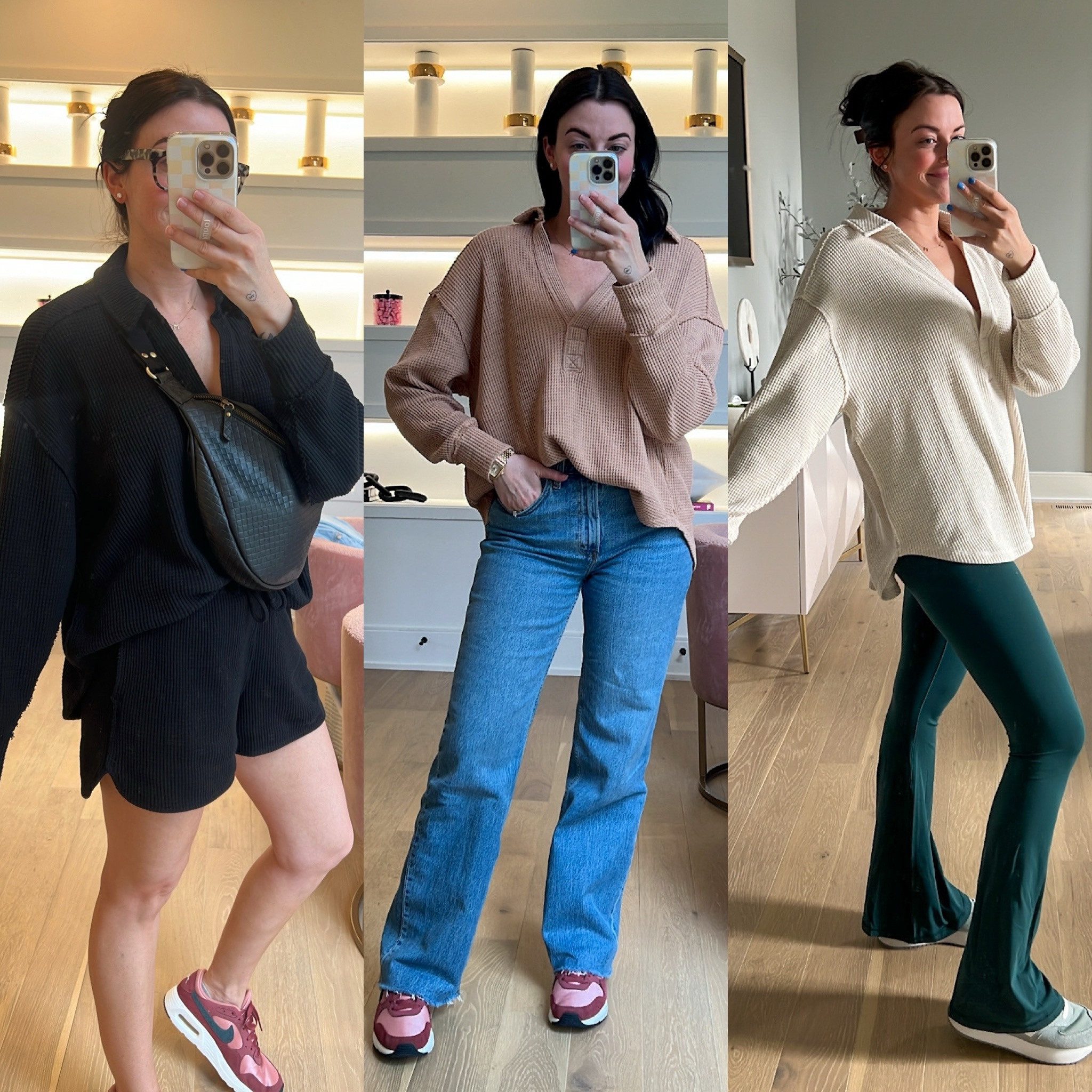 Love this Aerie lumberjane waffle sweatshirt with the matching shorts or jeans/leggings! I’m in a small-runs oversized 

#LTKstyletip #LTKSpringSale #LTKsalealert