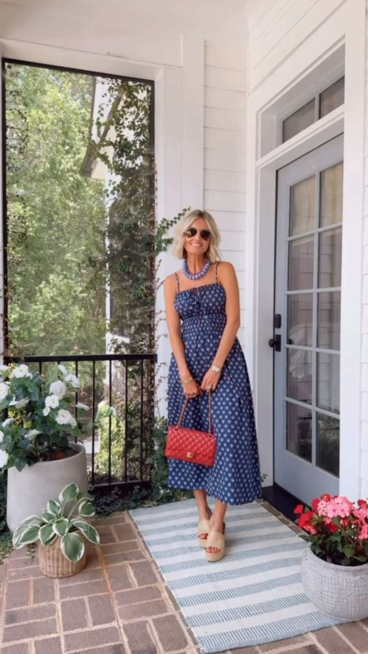 Love the block print of this midi dress! It's so cute and perfect to wear all summer long! Wearing S!

Loverly Grey, summer dress, July 4th outfit inspo, statement necklace, block print dress, Target 

 #LTKSeasonal