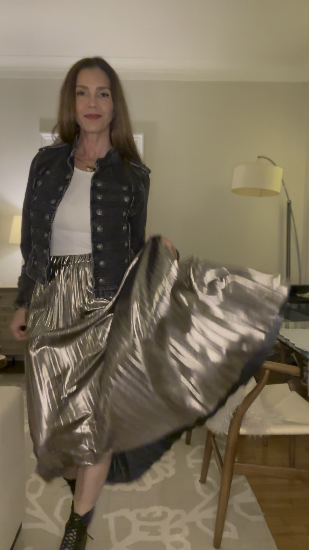 Denim and gold for holiday party fun! 

#LTKFindsUnder100 #LTKSeasonal #LTKHoliday