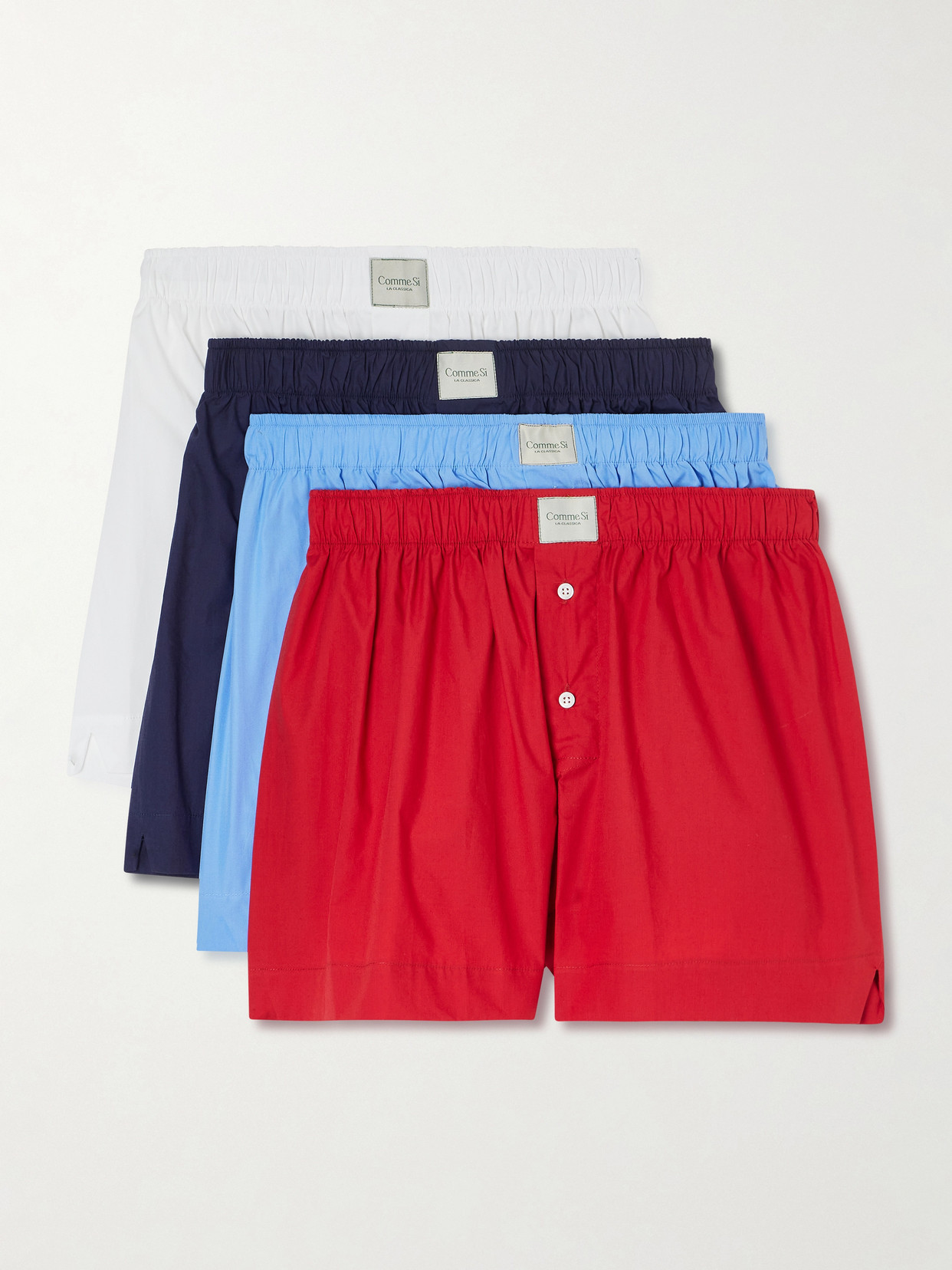 Comme Si - Quartetto Set Of Four Cotton-poplin Shorts - Multi | NET-A-PORTER (UK & EU)