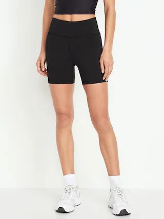 High-Waisted PowerSoft Biker Shorts -- 6-inch inseam | Old Navy (US)