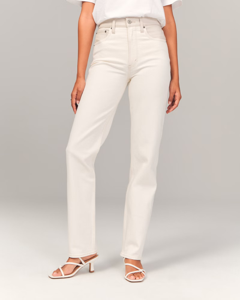 Mixed Fabric Ultra High Rise 90s Straight Jean | Abercrombie & Fitch (US)