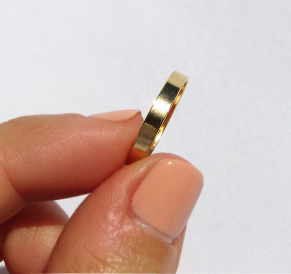 Thick Gold Ring, Gold Ring, 14k Gold Filled Ring, Gold Stack Ring, Simple Gold Ring, Stacking Rin... | Etsy (US)