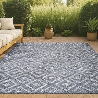 JONATHAN Y Portmany Neutral Diamond Trellis Dark Gray 3 ft. x 5 ft. Indoor/Outdoor Area Rug, Non-Shedding, Easy-Clean, Durable Synthetic Fibers | Target