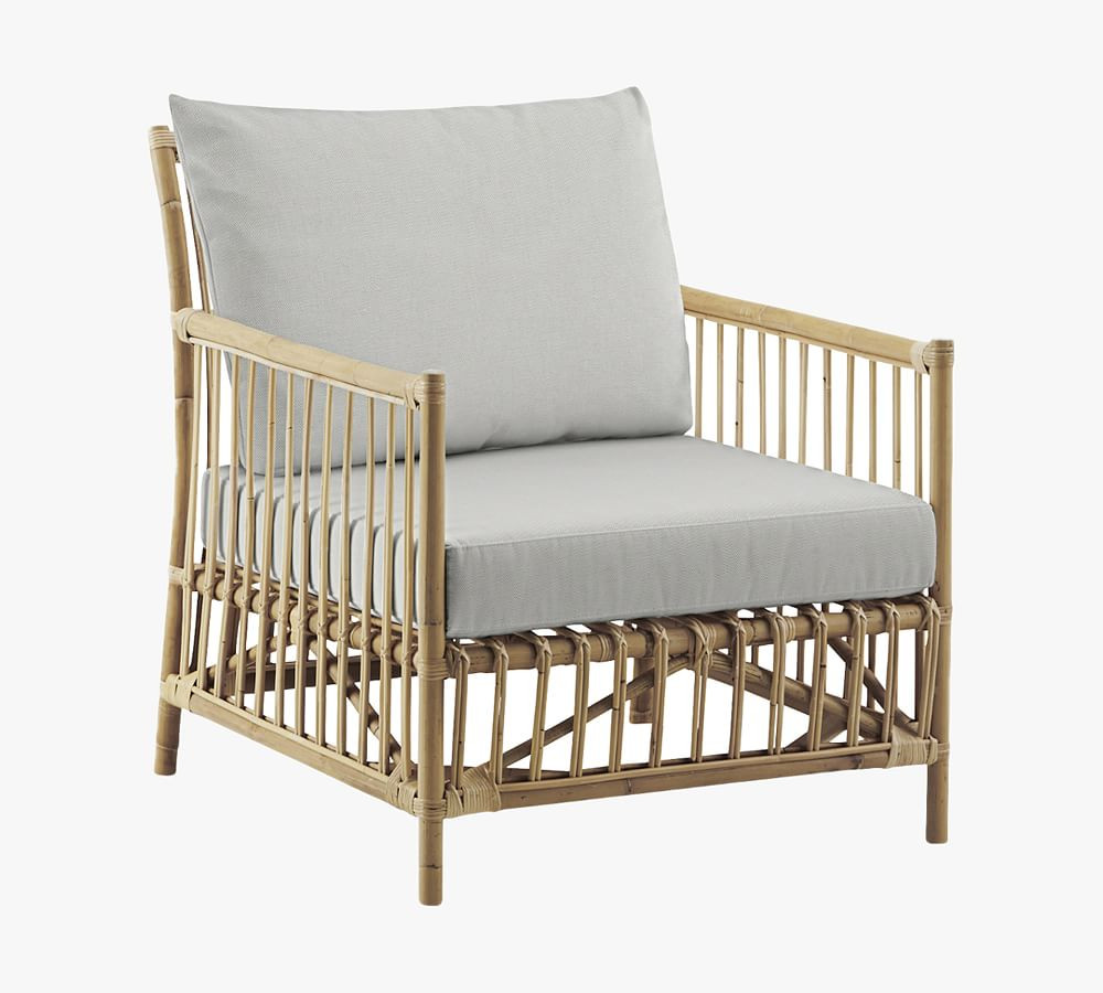 Caroline Rattan Outdoor Lounge Chair | Pottery Barn (US)