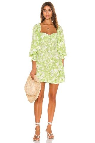 FAITHFULL THE BRAND Arianne Mini Dress in Lime Roos Tie Dye from Revolve.com | Revolve Clothing (Global)