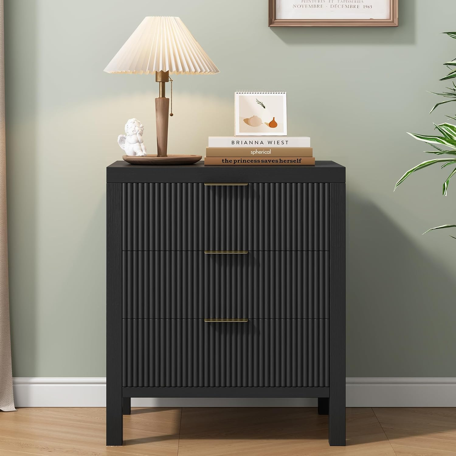 Nightstand Set of 2, Dresser and Nightstand Sets, Bedside Tables, Mid Century Nightstands with 3 ... | Amazon (US)