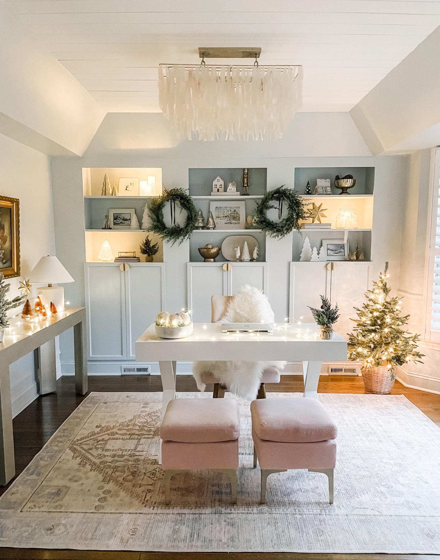 Home Office Christmas Decor, shelf decor, holiday decor, brass star, holiday wreath, led candles, tabletop trees, bottle brush trees, ceramic tree decor, desk decor, flocked tree, brass nutcracker, flameless candles, glass tree, tree decor

#LTKhome #LTKHoliday #LTKSeasonal