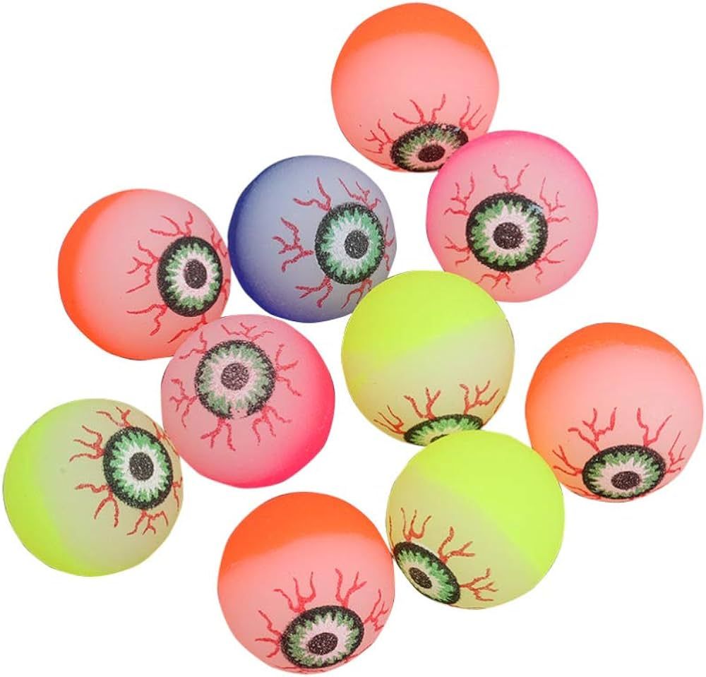 Ciieeo 10Pcs Halloween Eyeballs Glow in The Dark Bouncy Eyeballs Halloween Bouncy Balls for Party... | Amazon (US)
