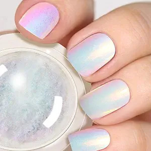 PrettyDiva Mermaid Chrome Nail Powder - Iridescent Nails Powder Aurora Chrome Powder for Nails, O... | Amazon (US)