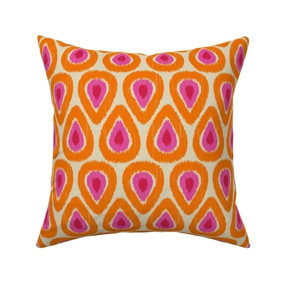 Vibrant Ikat Throw Pillow  Pink and Orange Ikat by - Etsy | Etsy (US)