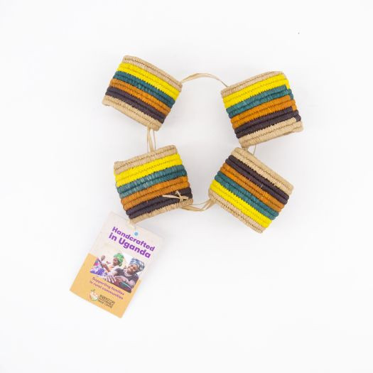 Multicoloured Striped Napkin Rings 5x5cm | TK Maxx