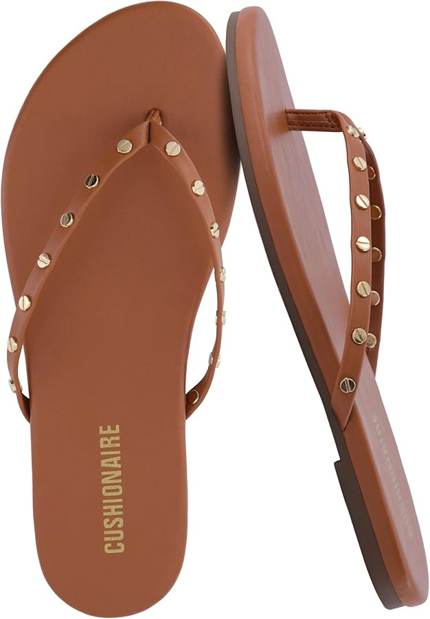 CUSHIONAIRE Women's Confetti Studded Flip Flop Sandals | Amazon (US)