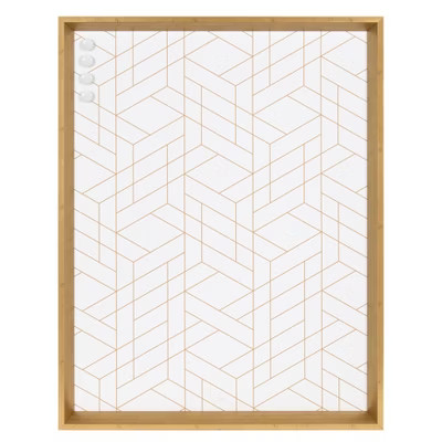 22" x 28" Calter Geometric Decorative Magnetic Memo Board Gold/Geo - Kate and Laurel | Target
