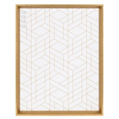 22" x 28" Calter Geometric Decorative Magnetic Memo Board Gold/Geo - Kate and Laurel | Target