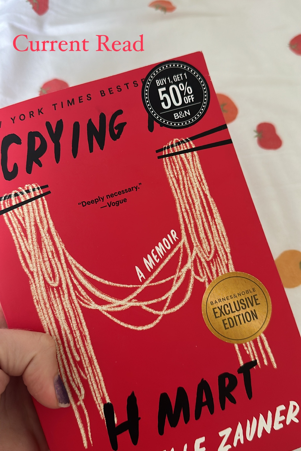 Currently reading! Crying in Hmart Biography book summer beach 