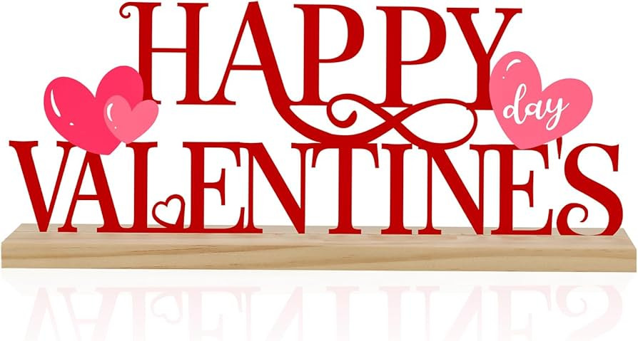 COCHIE Metal Happy Valentine's Day Sign, Valentines Day Decorations for Home, Party, Shelf, Mante... | Amazon (US)