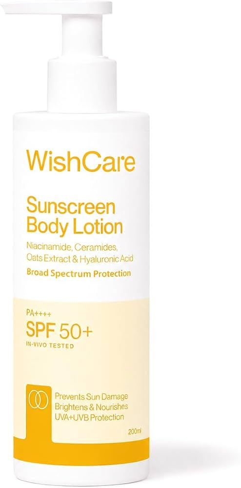 WishCare Sunscreen Body Lotion with SPF 50 PA+++ - Broad Spectrum UVA & UVB Protection, No White ... | Amazon (US)