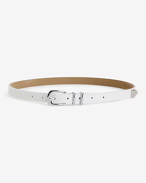 Leather Silver Tipped Buckle Belt | Express