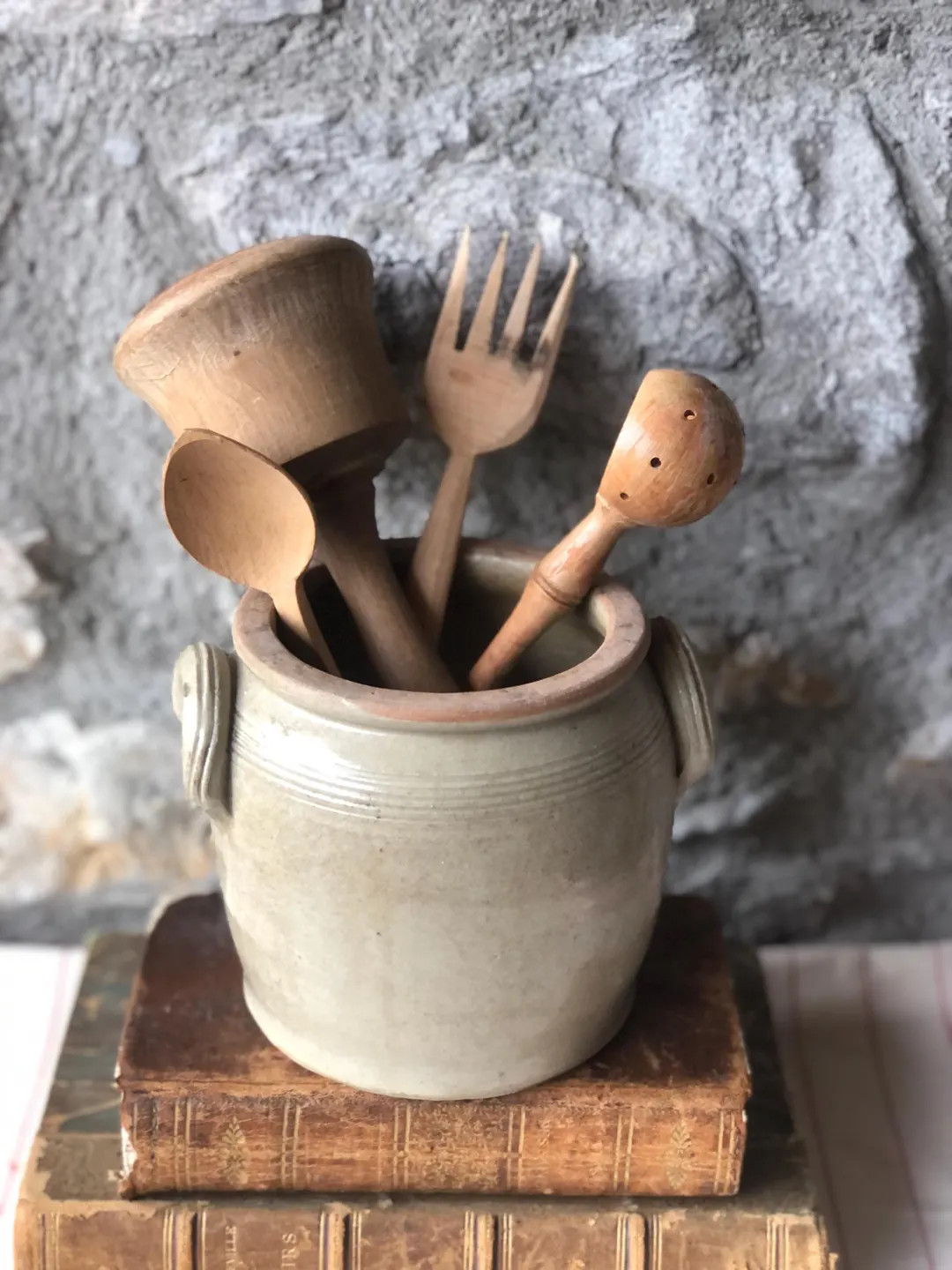 Vintage French Grey/beige Stoneware Confit Pot, Crock Pot, Pot En Grès, Stoneware Pot. Smaller S... | Etsy (US)