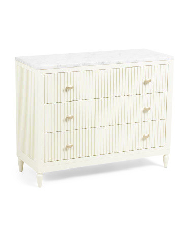 35in Carrara Marble Top Reeded Dresser | TJ Maxx