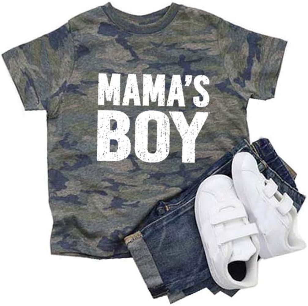 Mama Mama's Boy Camo T-Shirts, Mommy and Me Outfits(2 Shirts are Sold Separately) Mom Son Matchin... | Amazon (US)