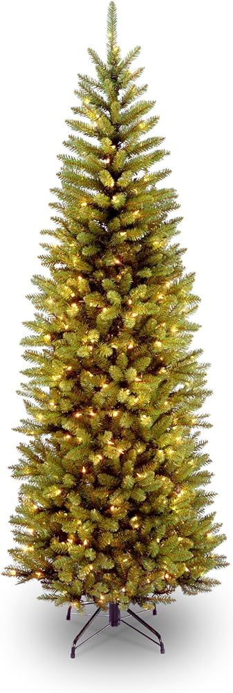 National Tree Company Artificial Pre-Lit Slim Christmas Tree, Green, Kingswood Fir, White Lights,... | Amazon (US)