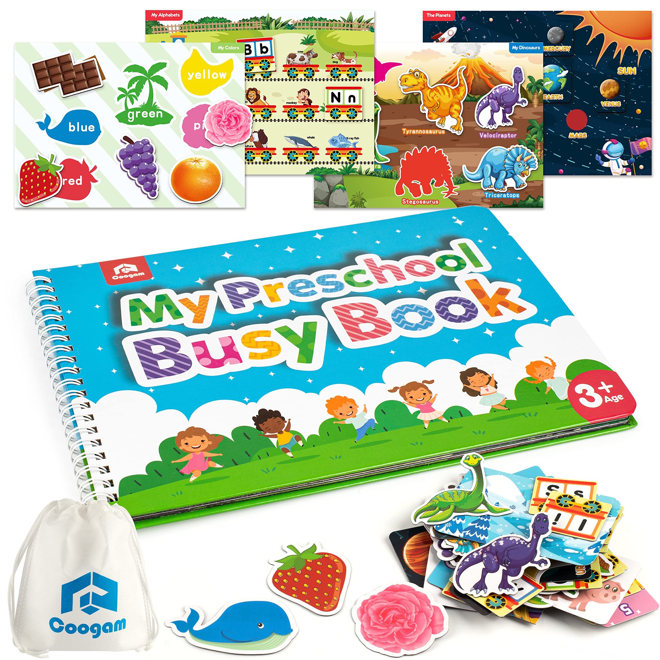 Coogam Preschool Magnetic Busy Book, 9 Themed Stickers Toys Fine Motor Skills Learning Binder Qui... | Amazon (US)