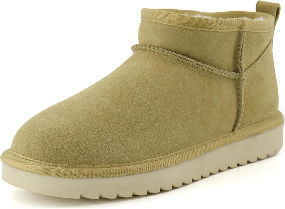 CUSHIONAIRE Women's Hip 2 Genuine Suede Ankle Snow Boots - Pull-On with Cozy Faux Shearling Linin... | Amazon (US)