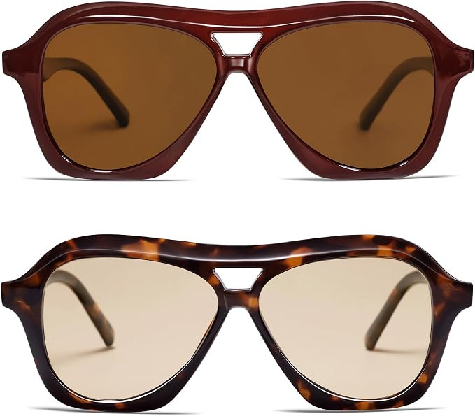 VANLINKER Retro 70s Square Aviator Sunglasses Womens Men Trendy Polarized Vintage Shades VL9768 | Amazon (US)