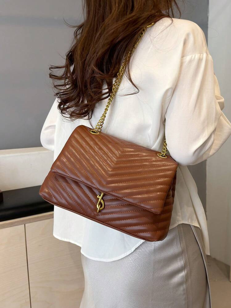 Embroidered Chain Stitching Women's Crossbody Bag | SHEIN