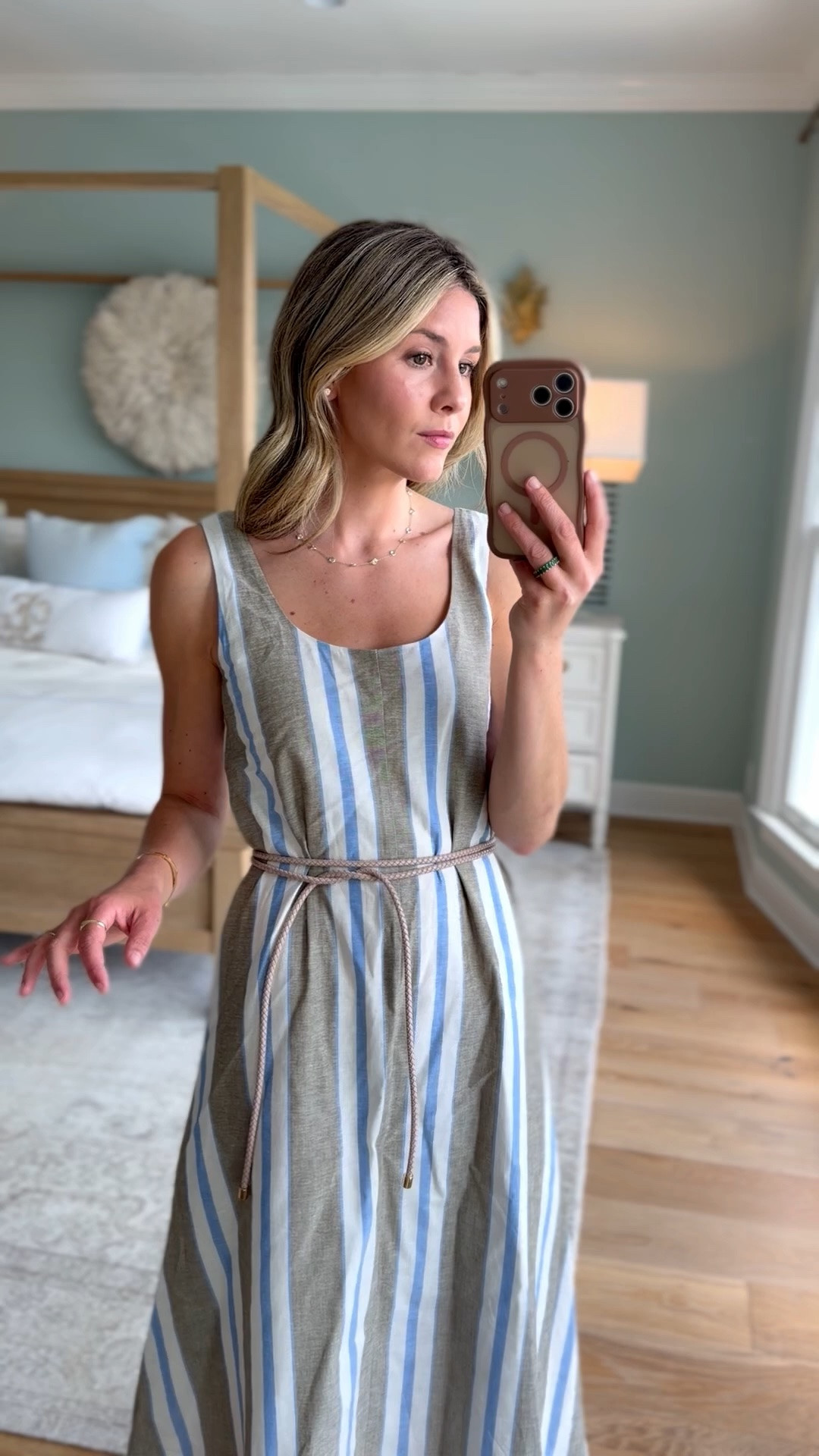 The kind of easy summer dress that makes getting dressed feel effortless 🤍 Lightweight, flattering, and one of those pieces you can throw on for everything from dinner out to a weekend stroll. The rope belt helps to cinch the waist and give the dress a little shape! wearing size xs

get 15% off my sandals with code CHARLI15!

#LTKSeasonal #LTKootd