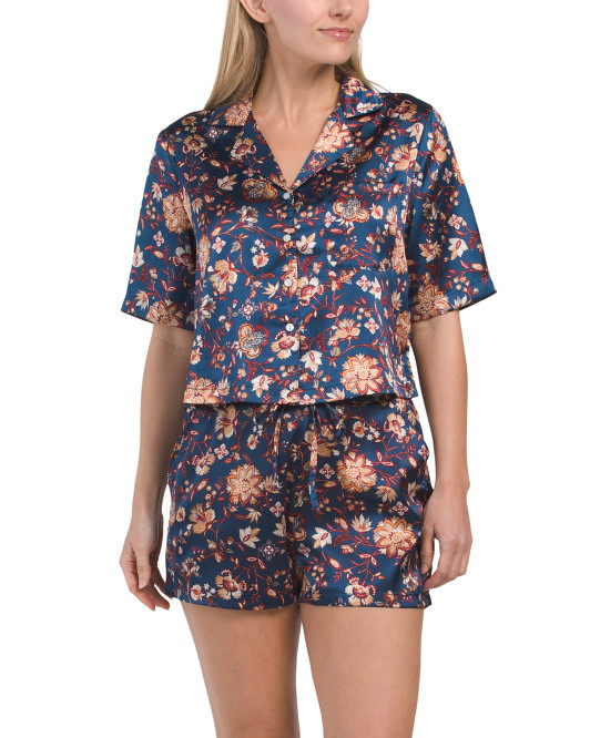 Cairo Floral Notch Collar Shorty Set | TJ Maxx