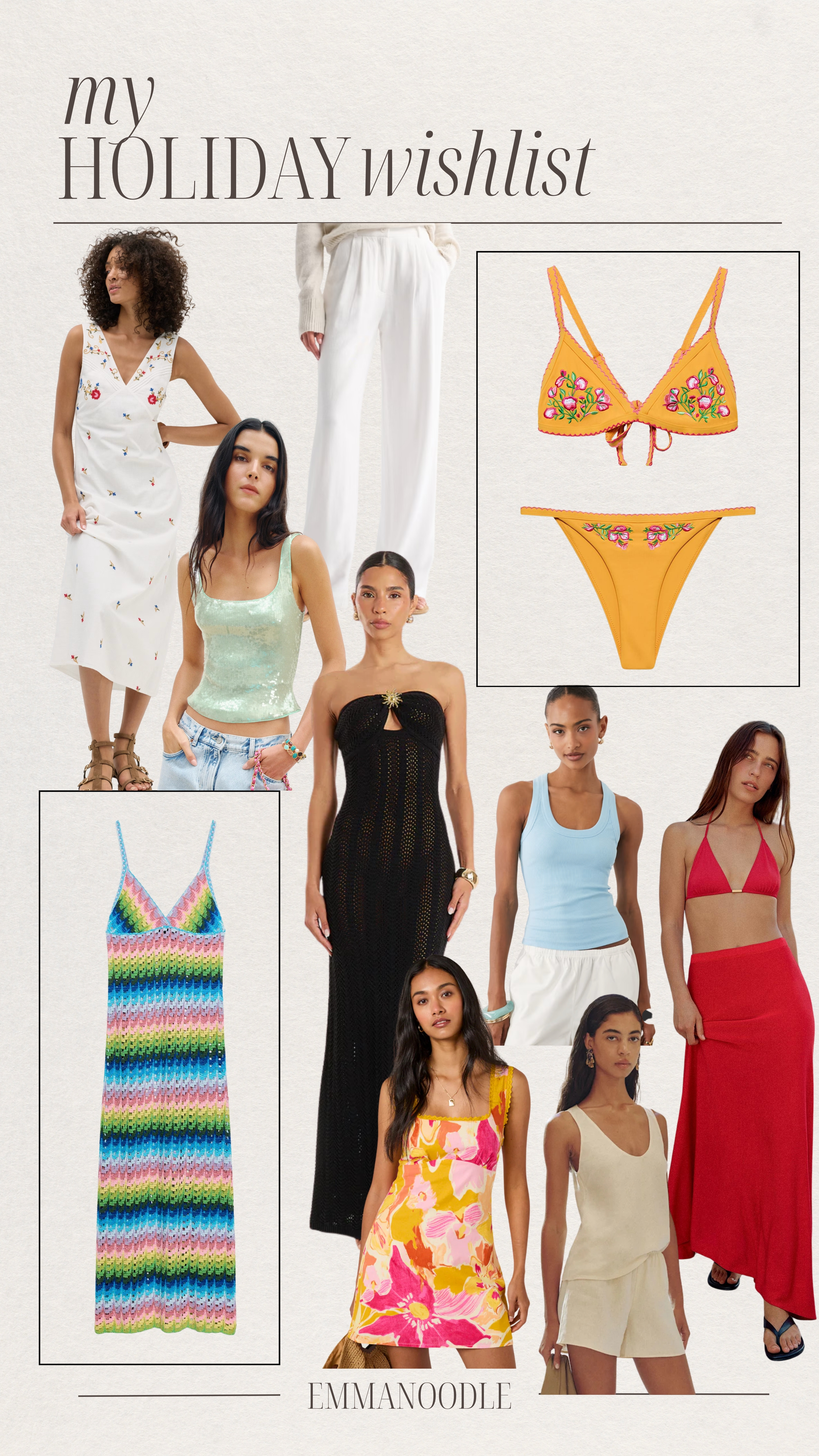 Holiday wishlist 🌴✨

bikini, crochet dress, linen trousers, sequin, swimwear, holiday outfit, summer outfit, summer dress 

 #LTKdatenight #LTKdresses #LTKsummer