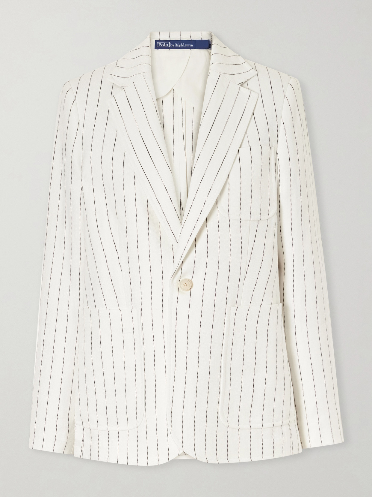 Polo Ralph Lauren - Pinstriped Hemp Blazer - Neutrals | NET-A-PORTER (US)