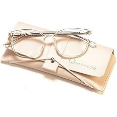 FONHCOO Blue Light Blocking Glasses Fashion Round TR90 Frame Transparent Eyewear Anti UV Computer... | Amazon (US)