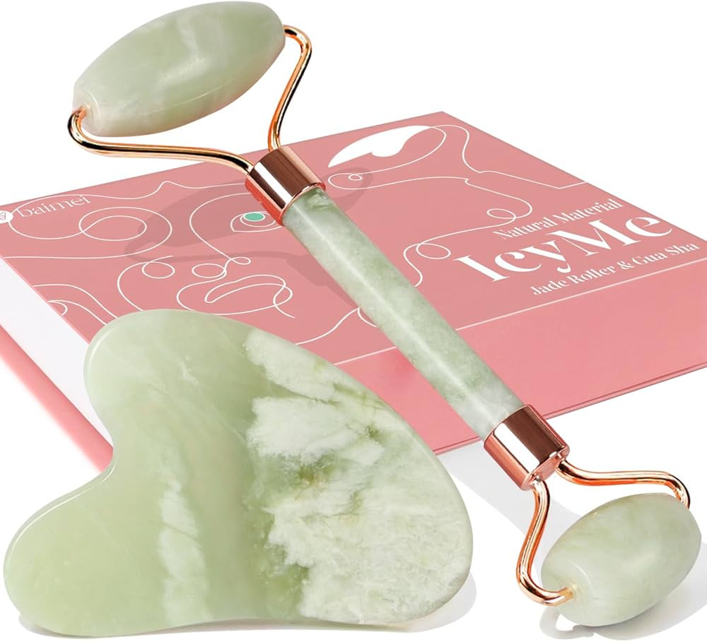 BAIMEI Jade Roller & Gua Sha Set Face Roller and Gua Sha Facial Tools for Skin Care Routine and P... | Amazon (US)