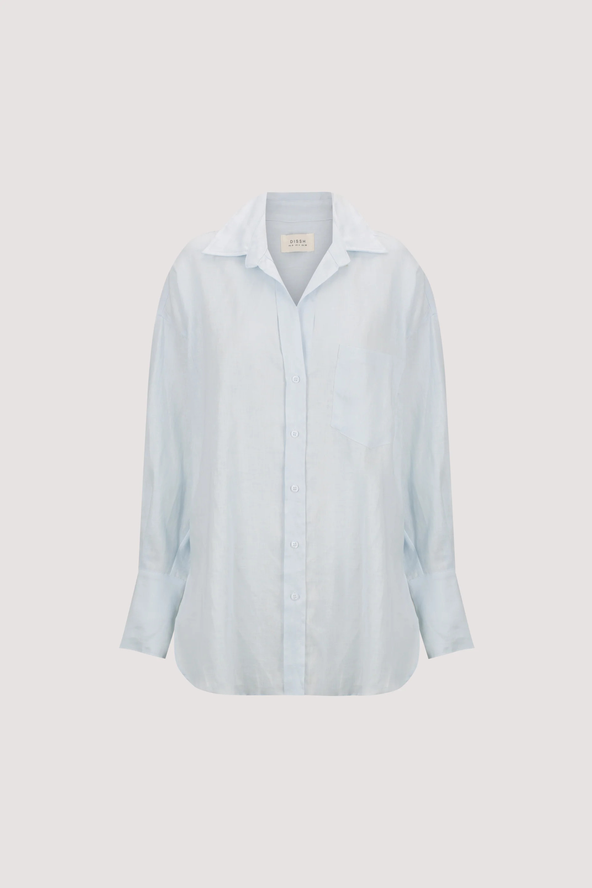 ELLIS ICE BLUE LINEN SHIRT | DISSH