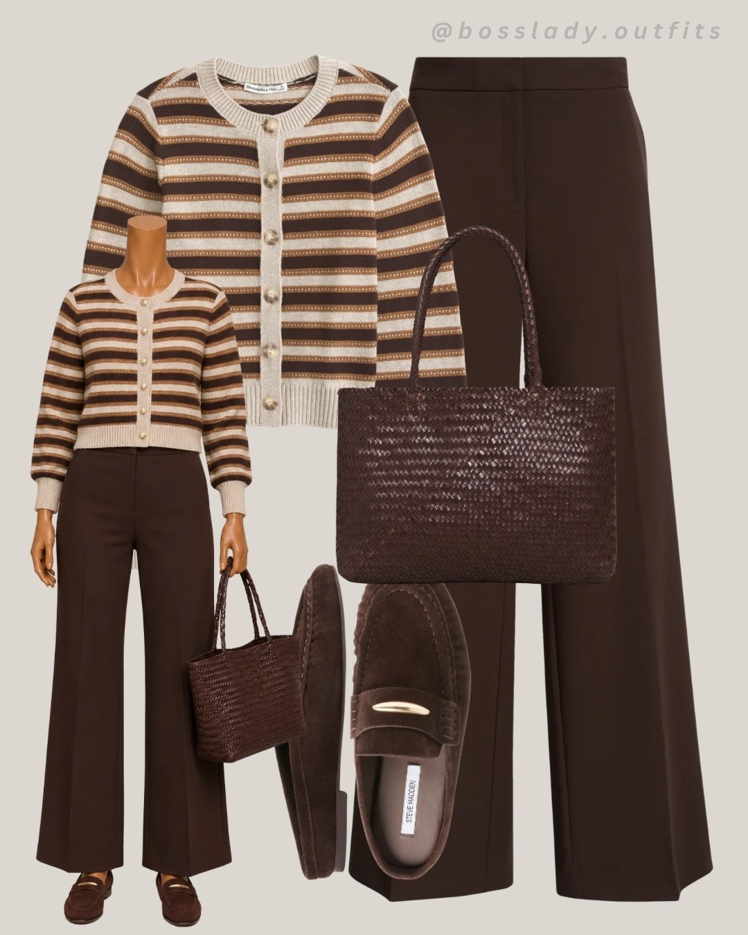 this cardigan is giving cozy era 🤎

Tags:
striped cardigan outfit
brown wide leg trousers
fall office outfit
woven leather tote bag
brown suede loafers
neutral fall outfit ideas
cozy fall outfit inspo

#LTKstyletip #LTKshoes #LTKbag