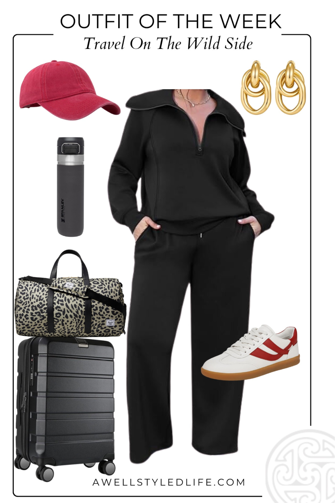 Easy travel outfit in black red and leapard. #founditonamazon

#LTKStyleTip #LTKTravel #LTKFindsUnder100