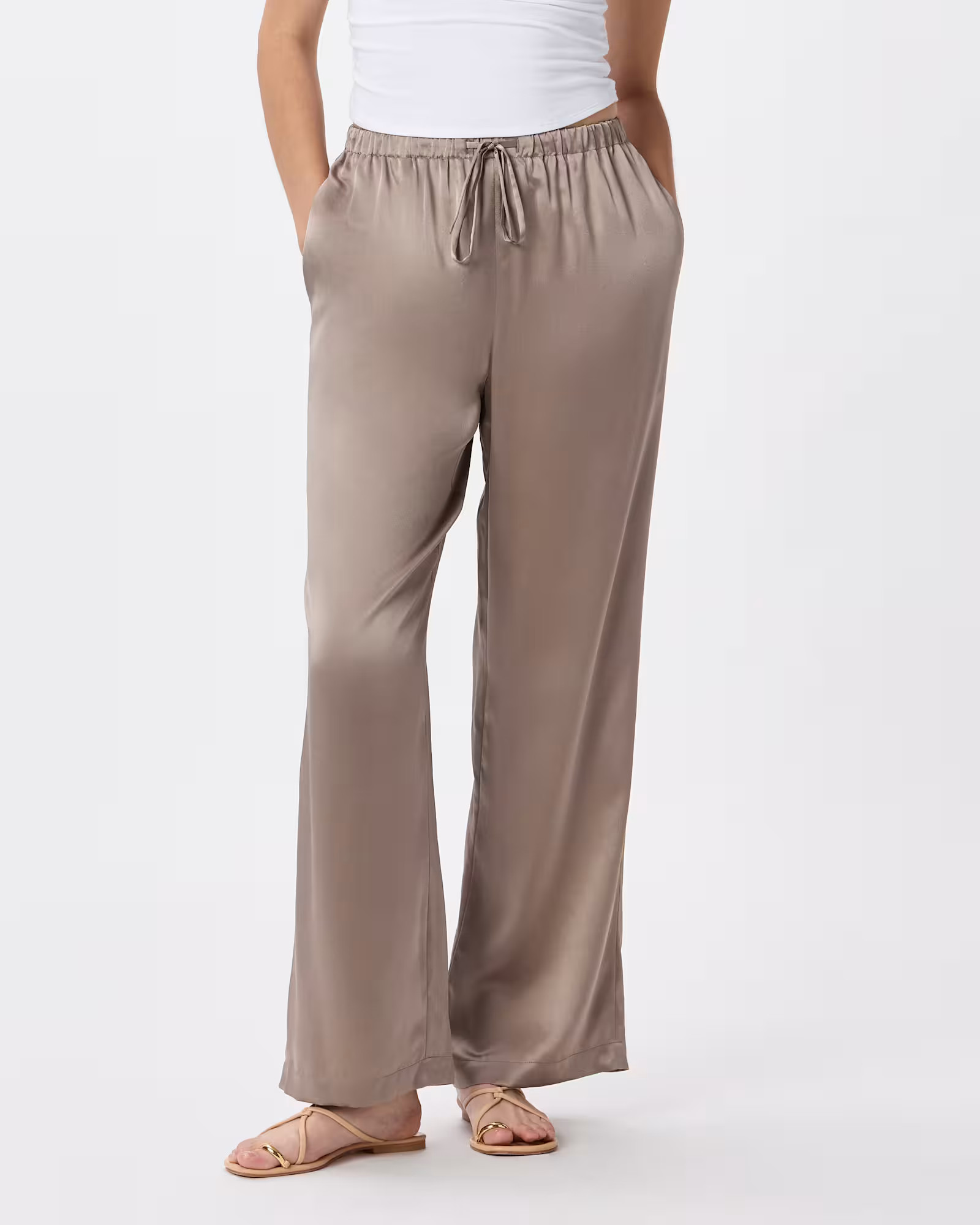 100% Washable Silk Drawstring Wide Leg Pants | Quince