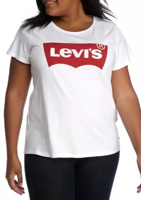 Levi's Women's Plus Size Logo Graphic Perfect Tee, White, 1X | Belk