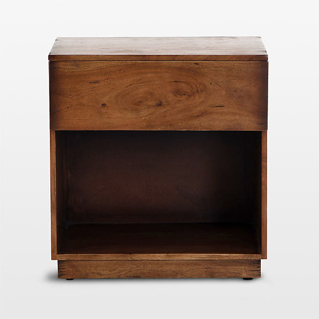 Fulton Acacia Wood Nightstand with Drawer | Crate & Barrel | Crate & Barrel