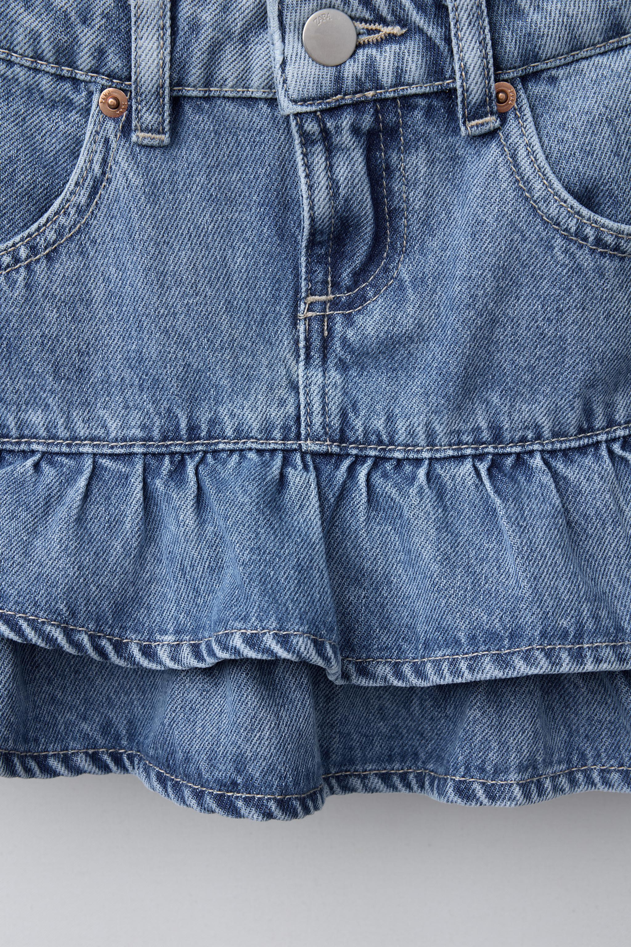 DENIM SKIRT WITH RUFFLES | Zara US