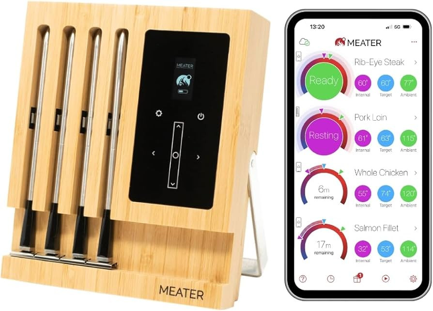 MEATER Block: Wireless Smart Meat Thermometer - 4 Probes, Long Range - for BBQ, Oven, Grill, Kitc... | Amazon (US)