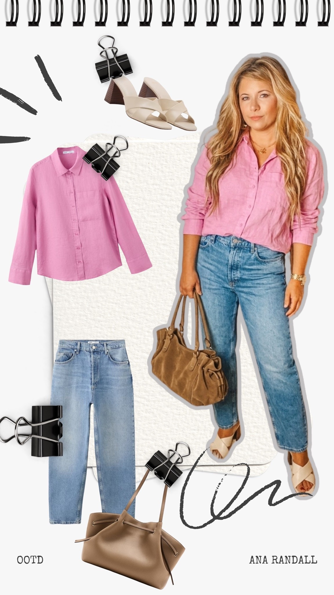 💖 Pretty in Pink & Denim: My Go-To Spring OOTD ✨

Found my new uniform for spring! I can't get enough of this vibrant pink linen-style shirt—the texture and color are just perfection for warmer days. 🌸 I’ve paired it here with classic straight-leg jeans that are so comfortable. To tie it all together, I added these gorgeous beige block-heel slides and a plush brown suede tote (and I’ve linked a second similar tote option, too!).
This look is the definition of effortless, whether you're heading to brunch or a casual meeting. All pieces are linked and shoppable directly in the LTK app! Happy shopping! 🛍️

XOXO,
Ana Randall💗

#LTKspring #LTKstyletip #LTKshoes