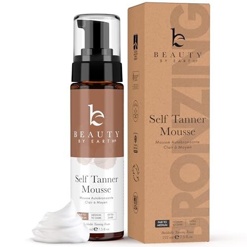Self Tanner Mousse - USA Made with Natural & Organic Ingredients, Self Tanning Mousse for Fake Tan, Sunless Tanner for Pale Skin, Clear & Non Toxic Tanning Foam for Streak Free Finish, No Orange Color | Amazon (US)
