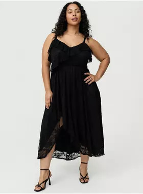 Ruffle Trim Lace Maxi Dress | Torrid (US & Canada)